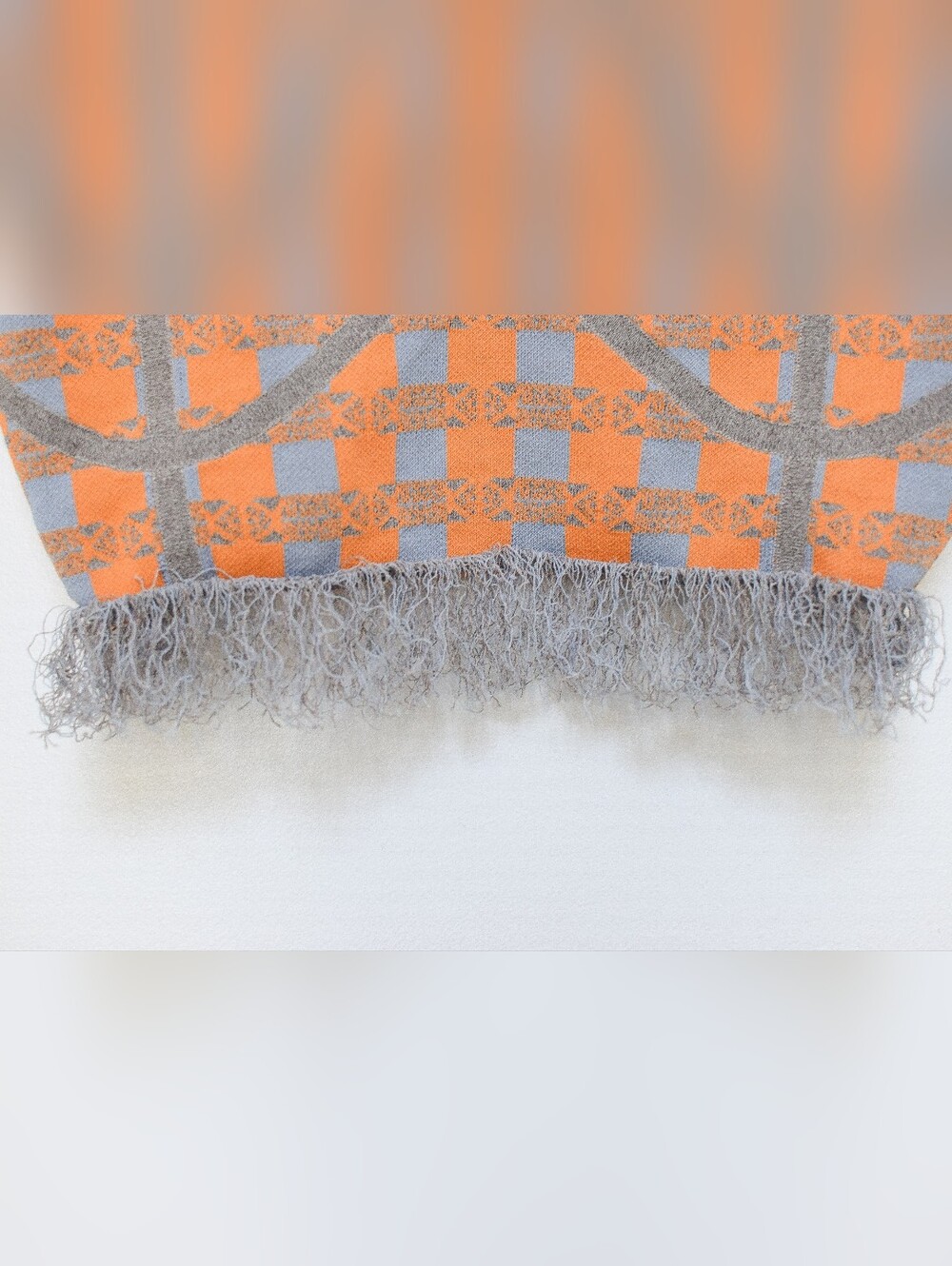 NEW Baum und Pferdgarten Cypres Gingham Fringe Tank Top Crop Orange Blue Size L - Picture 6 of 10